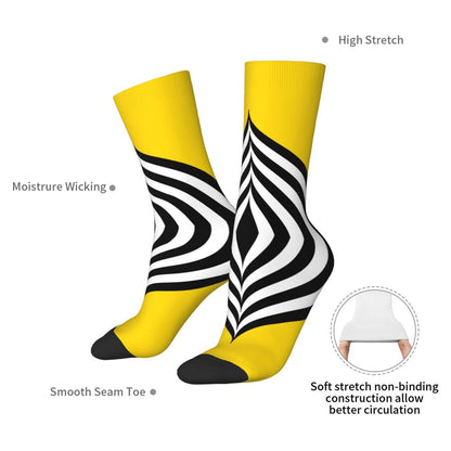 Modern Black & White Houndstooth Crew Socks for Men & Women
