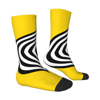Modern Black & White Houndstooth Crew Socks for Men & Women
