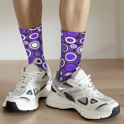 Modern Black & White Houndstooth Crew Socks for Men & Women
