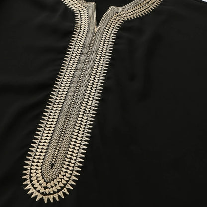 Men's Embroidered Long Sleeve Kaftan Thobe | Traditional Robe