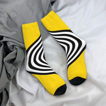 Modern Black & White Houndstooth Crew Socks for Men & Women