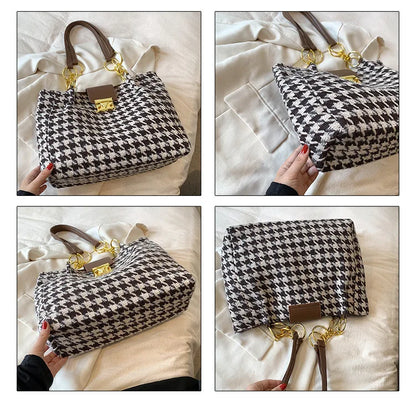 Large Houndstooth Tote Bag