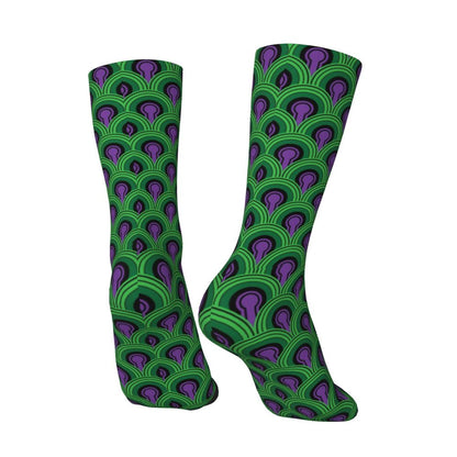 Modern Black & White Houndstooth Crew Socks for Men & Women