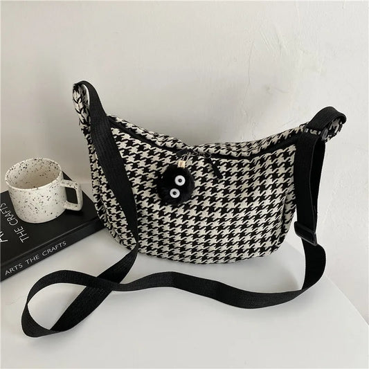 Classic Houndstooth Crossbody Bag