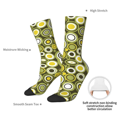 Modern Black & White Houndstooth Crew Socks for Men & Women