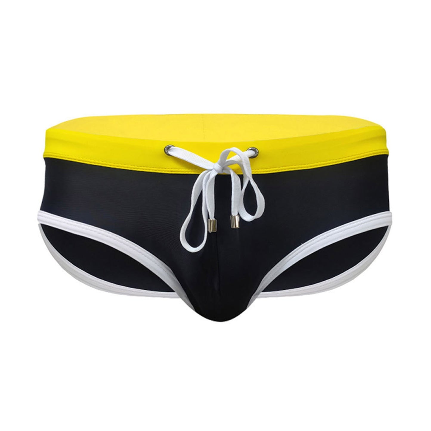 **Title:**  
Men's Color Splicing Low Rise Swim Trunks - Quick-Dry Sporty Swim Bottoms