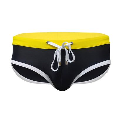 Men's Low-Rise Color Block Swim Briefs | Quick-Dry Swim Trunks