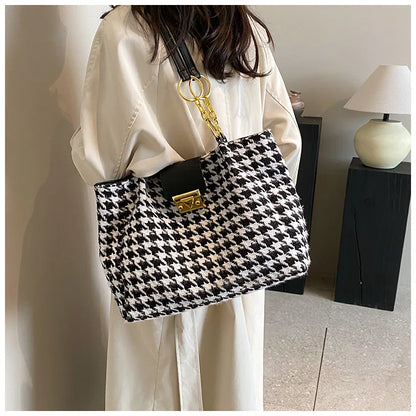 Large Houndstooth Tote Bag