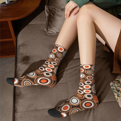 Modern Black & White Houndstooth Crew Socks for Men & Women