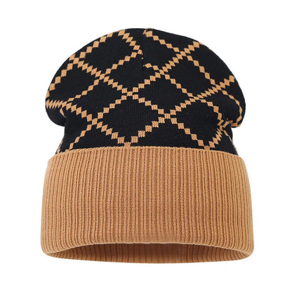 Unisex Premium Wool Winter 3-Piece Set | Plaid Knit Beanie, Scarf & Touchscreen Gloves