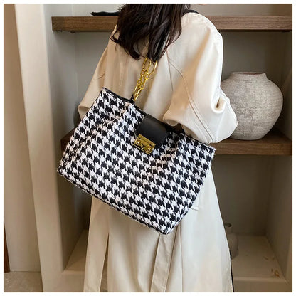 Large Houndstooth Tote Bag