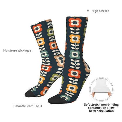 Modern Black & White Houndstooth Crew Socks for Men & Women