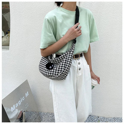 Classic Houndstooth Crossbody Bag