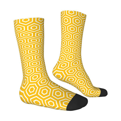 Modern Black & White Houndstooth Crew Socks for Men & Women