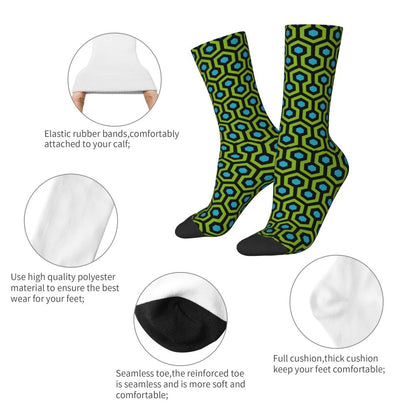 Modern Black & White Houndstooth Crew Socks for Men & Women