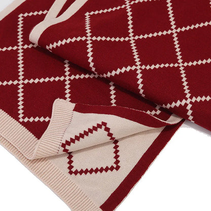 Unisex Premium Wool Winter 3-Piece Set | Plaid Knit Beanie, Scarf & Touchscreen Gloves