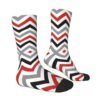 Modern Black & White Houndstooth Crew Socks for Men & Women
