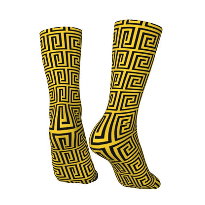 Modern Black & White Houndstooth Crew Socks for Men & Women
