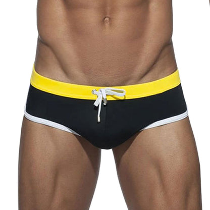 Men's Low-Rise Color Block Swim Briefs | Quick-Dry Swim Trunks