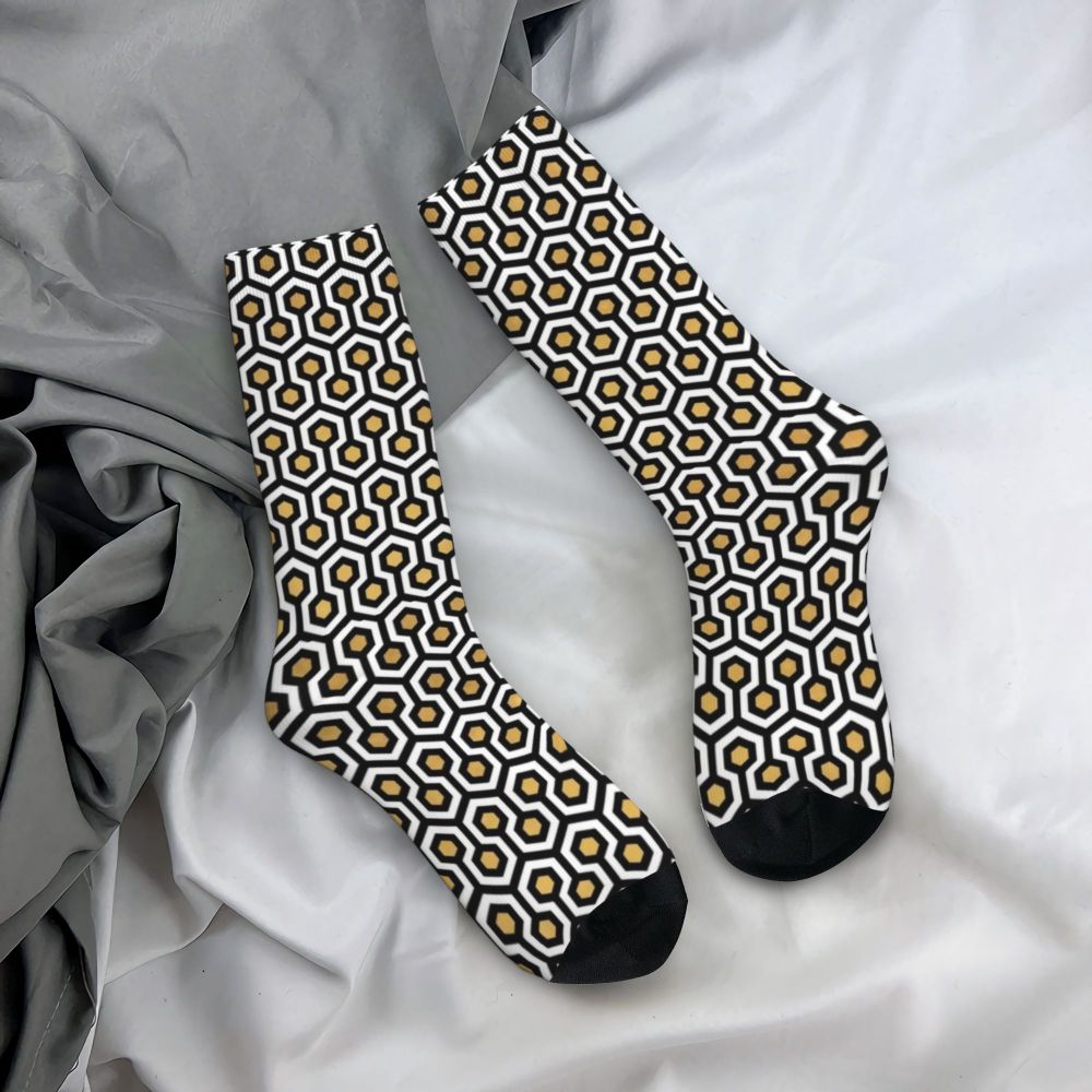 **Title:**  
Modern Black & White Houndstooth Crew Socks for Men & Women