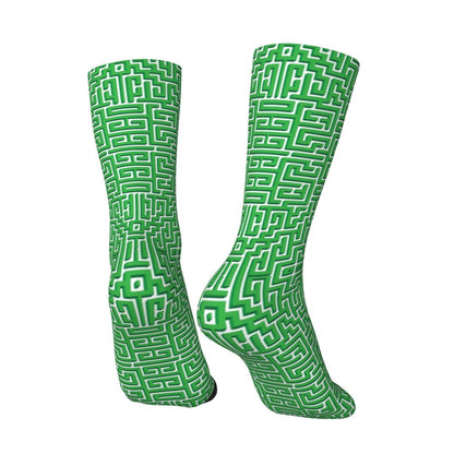 Modern Black & White Houndstooth Crew Socks for Men & Women