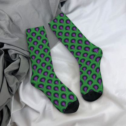 Modern Black & White Houndstooth Crew Socks for Men & Women