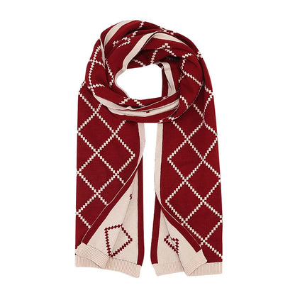 Unisex Premium Wool Winter 3-Piece Set | Plaid Knit Beanie, Scarf & Touchscreen Gloves