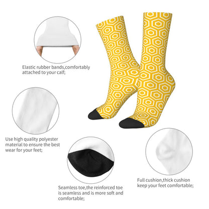 Modern Black & White Houndstooth Crew Socks for Men & Women