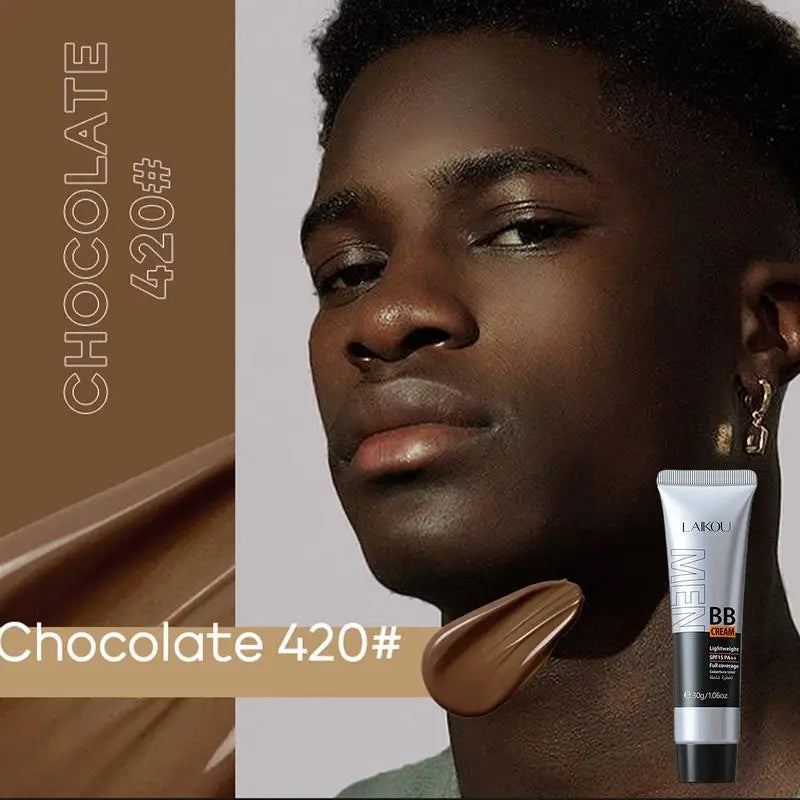 **Title:**  
BB Cream for Men - All-in-One Moisturizer & Foundation

**Description:**  
Achieve a flawless complexion with our BB Cream for Men, a multifunctional product that combines face moisturizer, makeup foundation, and