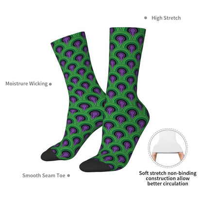 Modern Black & White Houndstooth Crew Socks for Men & Women