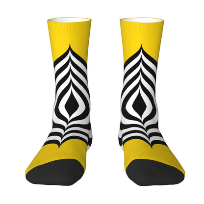 Modern Black & White Houndstooth Crew Socks for Men & Women