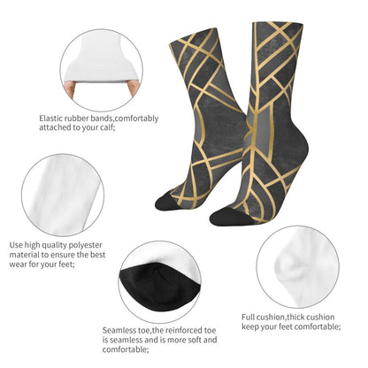Modern Black & White Houndstooth Crew Socks for Men & Women