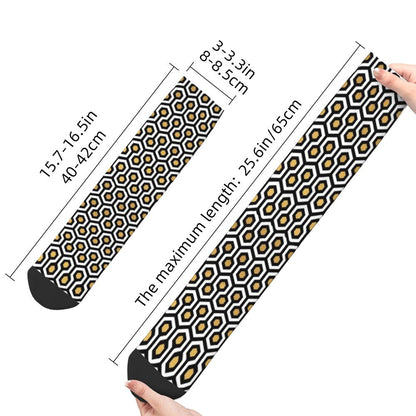 Modern Black & White Houndstooth Crew Socks for Men & Women