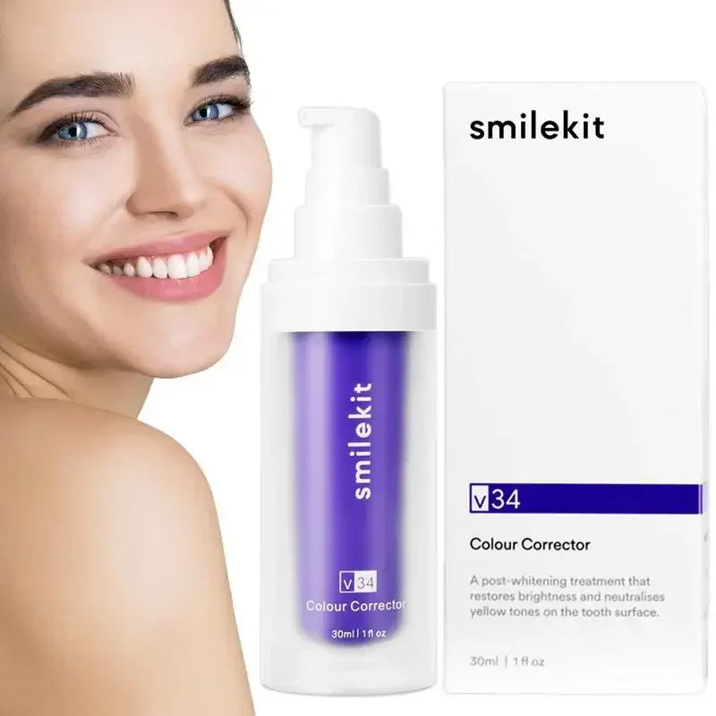 V34 Smilekit Purple Whitening Toothpaste - Stain Removal & Brightening Care