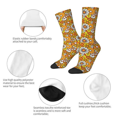 Modern Black & White Houndstooth Crew Socks for Men & Women