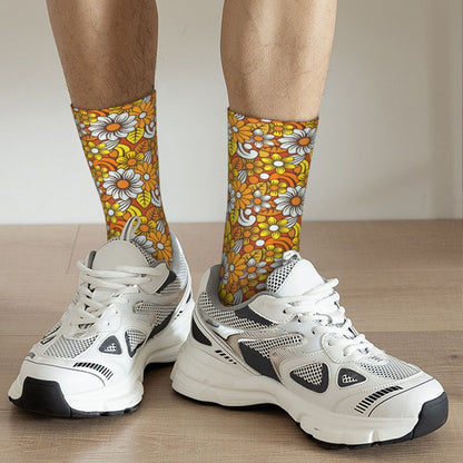 Modern Black & White Houndstooth Crew Socks for Men & Women