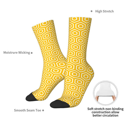 Modern Black & White Houndstooth Crew Socks for Men & Women