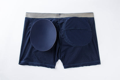 H1927 Mesh Padded Ice Silk Boxer Briefs
