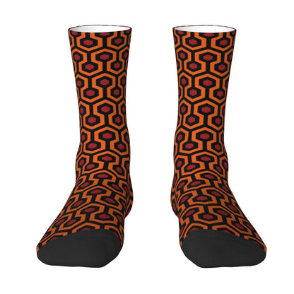 Modern Black & White Houndstooth Crew Socks for Men & Women