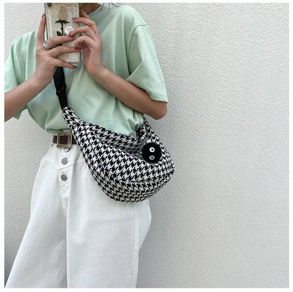 Classic Houndstooth Crossbody Bag