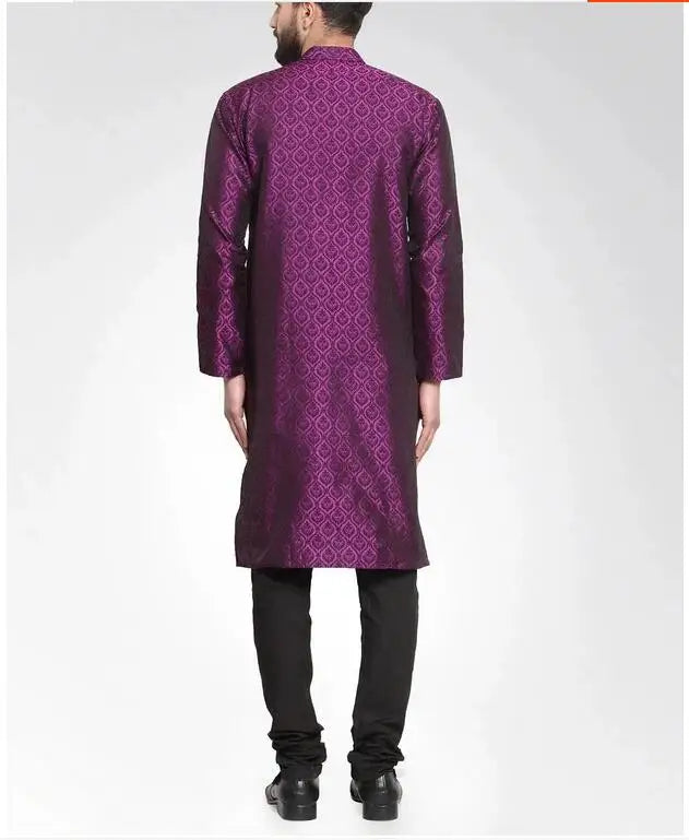 **Title:**  
2023 Traditional Indian Men's Ethnic Wear - Long Sleeve Casual Dress