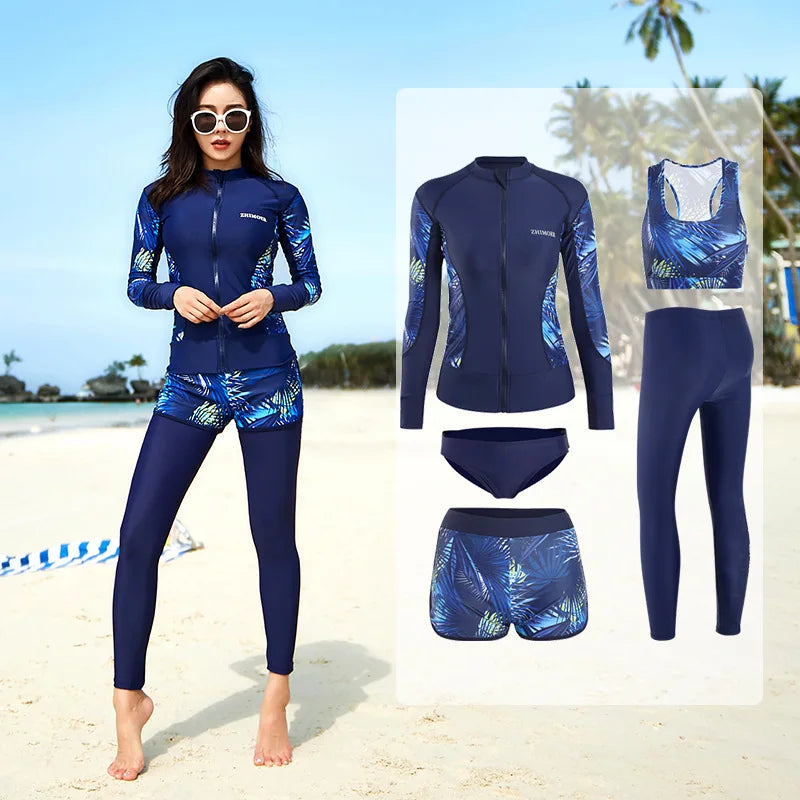 **Title:**  
Men's 3-Piece Rash Guard Set - UV/SPF Quick Dry Swimwear