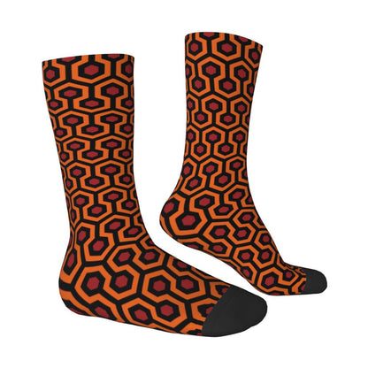 Modern Black & White Houndstooth Crew Socks for Men & Women