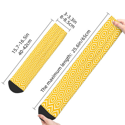 Modern Black & White Houndstooth Crew Socks for Men & Women