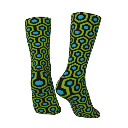 Modern Black & White Houndstooth Crew Socks for Men & Women