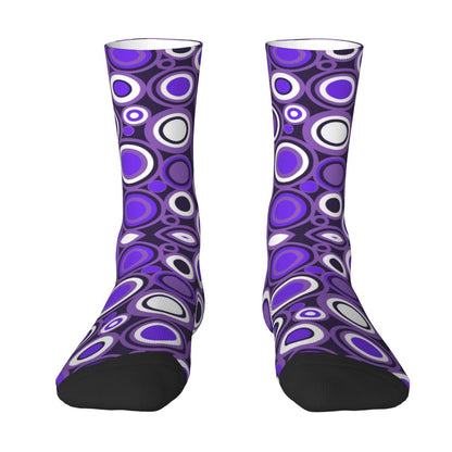 Modern Black & White Houndstooth Crew Socks for Men & Women