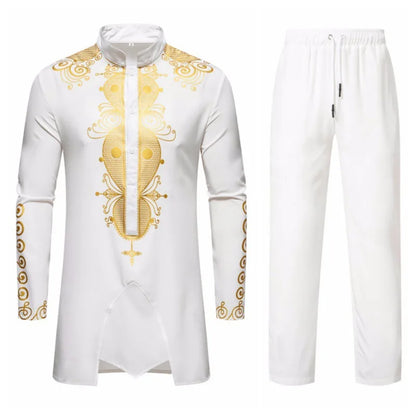 Men's Premium Embroidered Kurta & Pants Set | Traditional Indian Formal Wear