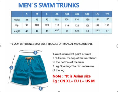 Men's Striped Board Shorts | Quick-Dry Beach & Swim Trunks