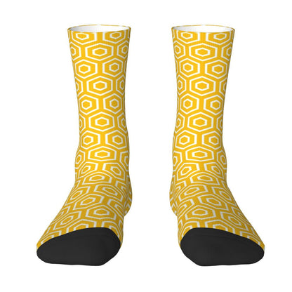 Modern Black & White Houndstooth Crew Socks for Men & Women