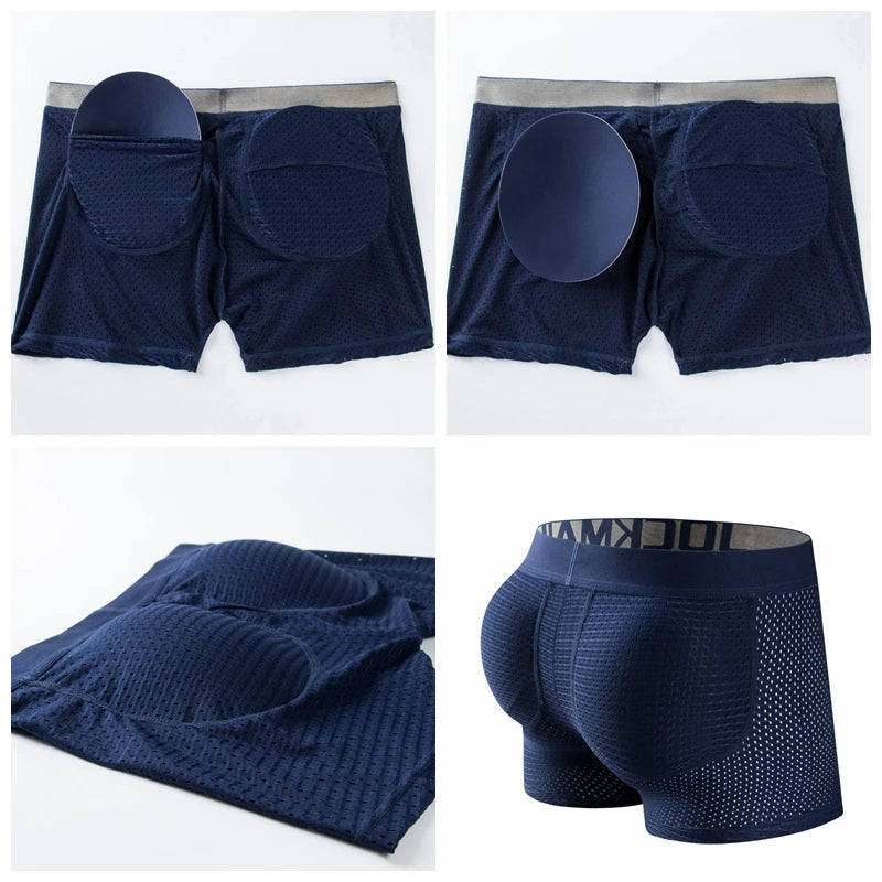 Mesh Padded Ice Silk Boxer Briefs